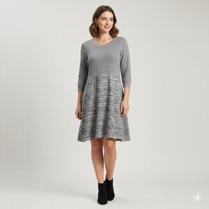 Lane Bryant Sweater Dress Gray sparkly Knit 3/4 sleeve size 18/20 cotton winter